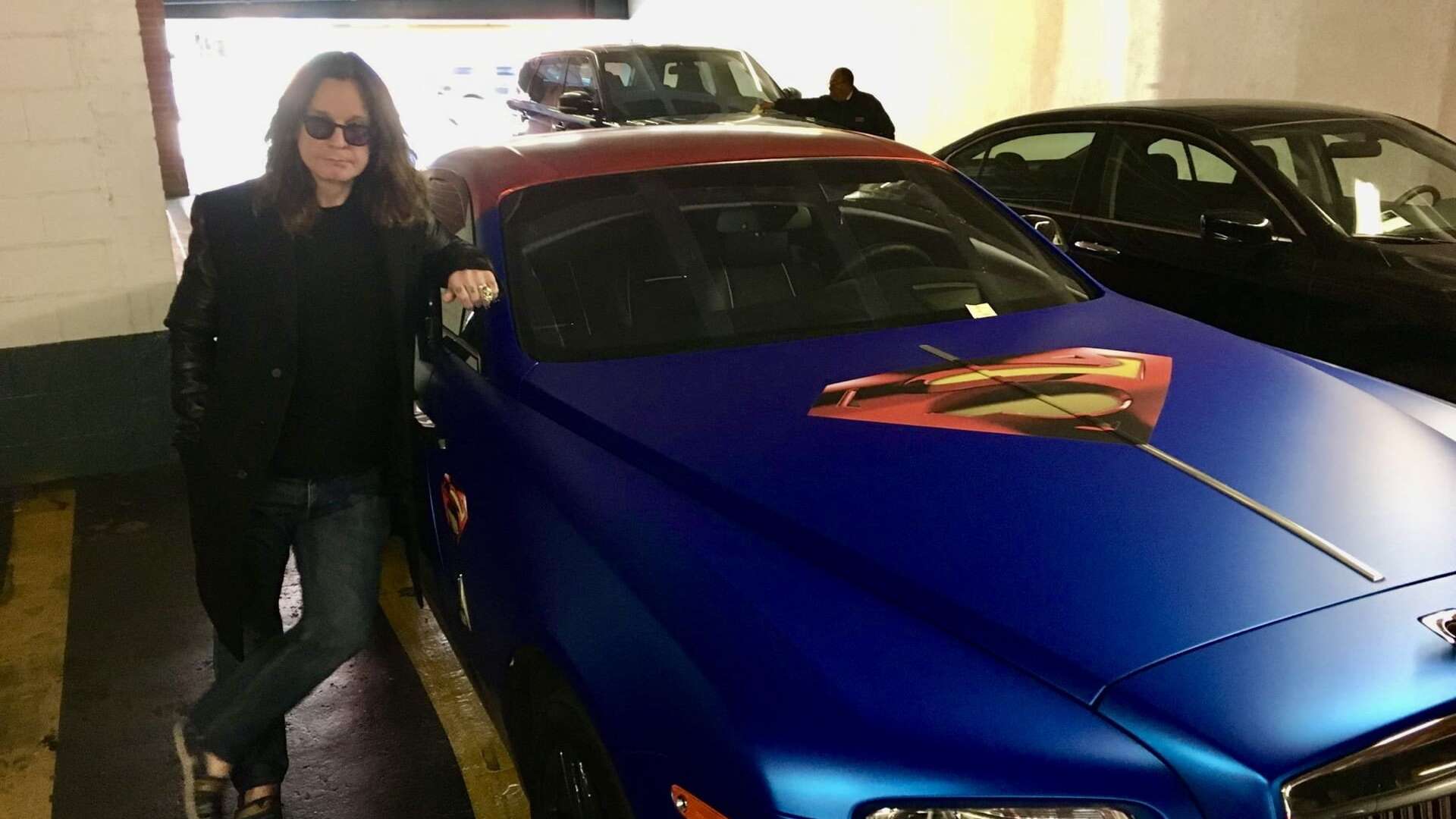 Ozzy Osbourne next to our wrapped Rolls Royce