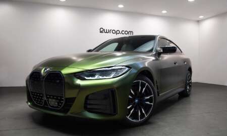 BMW i40 M50 Avery Satin Metallic Hope green carwrap 2