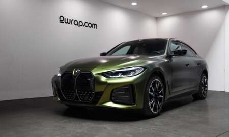 BMW i40 M50 Avery Satin Metallic Hope green carwrap 7