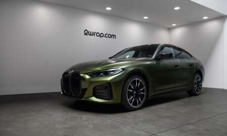 BMW i40 M50 Avery Satin Metallic Hope green carwrap 8
