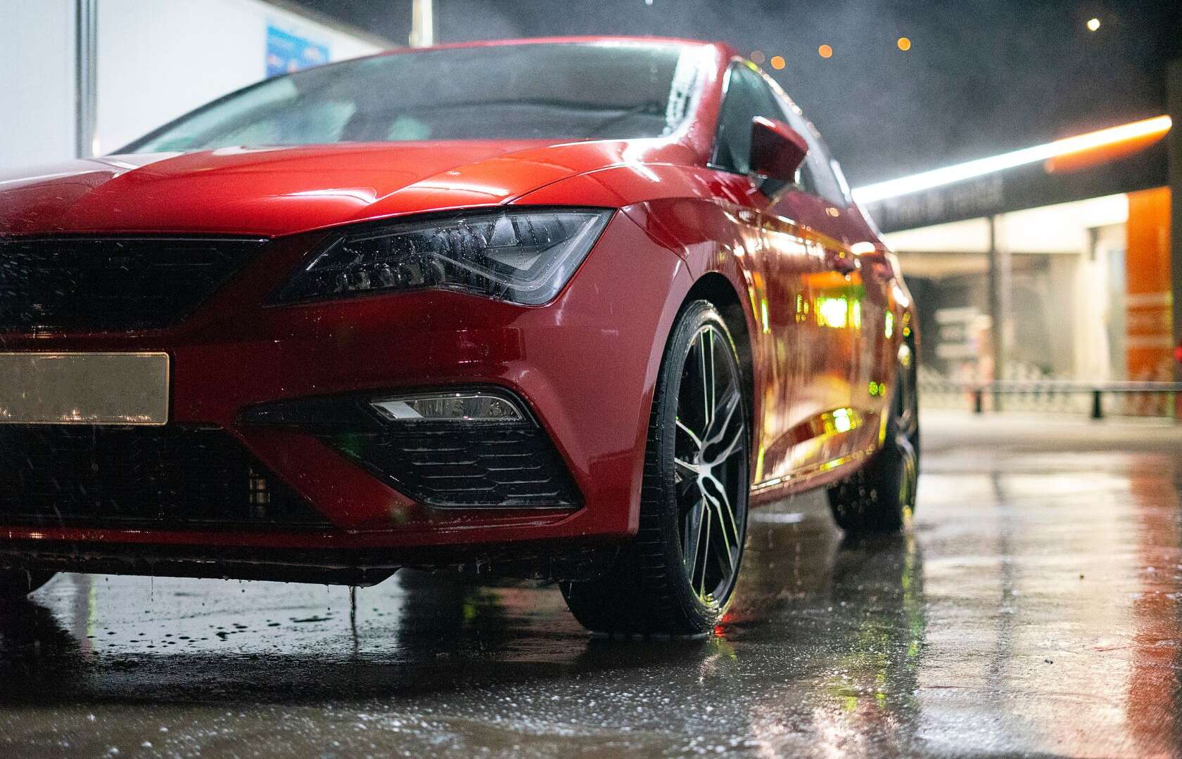 car in the rain