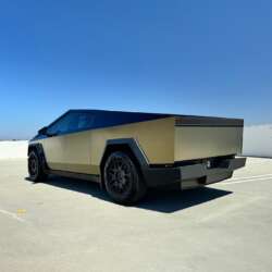 Bond Gold Cybertruck wrap