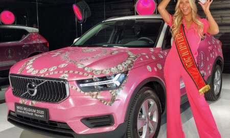 Celine Van Ouytsel carwrap Miss Belgium - 1