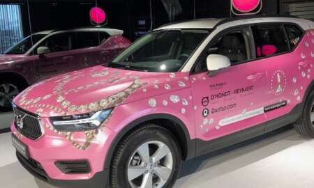 Celine Van Ouytsel carwrap Miss Belgium - 2