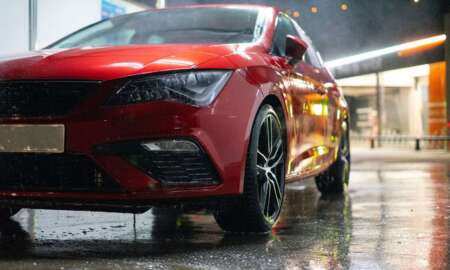 car in the rain